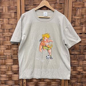 Vintage Original Design Graphic Tee with Soccer Design Single Stitch